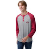 San Francisco 49ers NFL Mens Team Logo Gray Long Sleeve Henley