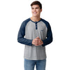 Seattle Seahawks NFL Mens Team Logo Gray Long Sleeve Henley