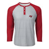 Tampa Bay Buccaneers NFL Mens Team Logo Gray Long Sleeve Henley