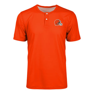 Cleveland Browns NFL Mens Solid Team Logo Short Sleeve Henley
