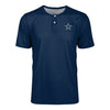 Dallas Cowboys NFL Mens Solid Team Logo Short Sleeve Henley