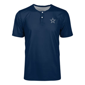 Dallas Cowboys NFL Mens Solid Team Logo Short Sleeve Henley