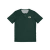 Green Bay Packers NFL Mens Solid Team Logo Short Sleeve Henley