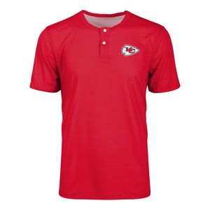 Kansas City Chiefs NFL Mens Solid Team Logo Short Sleeve Henley