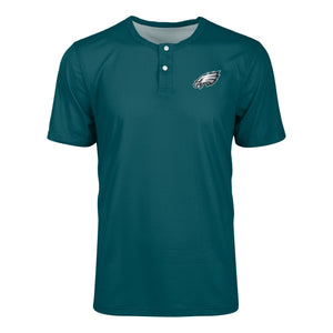 Philadelphia Eagles NFL Mens Solid Team Logo Short Sleeve Henley