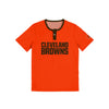 Cleveland Browns NFL Mens Solid Wordmark Short Sleeve Henley