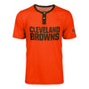 Cleveland Browns NFL Mens Solid Wordmark Short Sleeve Henley