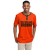 Cleveland Browns NFL Mens Solid Wordmark Short Sleeve Henley