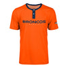 Denver Broncos NFL Mens Solid Wordmark Short Sleeve Henley