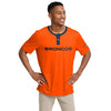 Denver Broncos NFL Mens Solid Wordmark Short Sleeve Henley