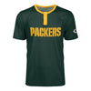 Green Bay Packers NFL Mens Solid Wordmark Short Sleeve Henley