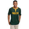 Green Bay Packers NFL Mens Solid Wordmark Short Sleeve Henley