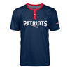 New England Patriots NFL Mens Solid Wordmark Short Sleeve Henley