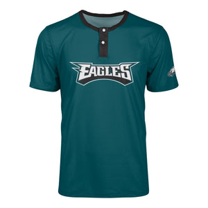Philadelphia Eagles NFL Mens Solid Wordmark Short Sleeve Henley