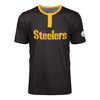 Pittsburgh Steelers NFL Mens Solid Wordmark Short Sleeve Henley