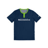 Seattle Seahawks NFL Mens Solid Wordmark Short Sleeve Henley