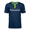 Seattle Seahawks NFL Mens Solid Wordmark Short Sleeve Henley