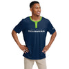 Seattle Seahawks NFL Mens Solid Wordmark Short Sleeve Henley