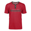 Tampa Bay Buccaneers NFL Mens Solid Wordmark Short Sleeve Henley