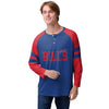 Buffalo Bills NFL Mens Team Stripe Wordmark Long Sleeve Henley