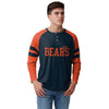 Chicago Bears NFL Mens Team Stripe Wordmark Long Sleeve Henley