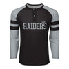 Las Vegas Raiders NFL Mens Team Stripe Wordmark Long Sleeve Henley