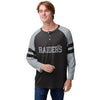 Las Vegas Raiders NFL Mens Team Stripe Wordmark Long Sleeve Henley