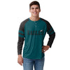Philadelphia Eagles NFL Mens Team Stripe Wordmark Long Sleeve Henley