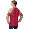 San Francisco 49ers NFL Mens Team Stripe Wordmark Long Sleeve Henley