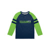 Seattle Seahawks NFL Mens Team Stripe Wordmark Long Sleeve Henley