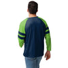Seattle Seahawks NFL Mens Team Stripe Wordmark Long Sleeve Henley