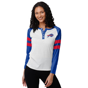 Buffalo Bills NFL Womens Big Logo Long Sleeve Henley