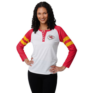 Kansas City Chiefs NFL Womens Big Logo Long Sleeve Henley
