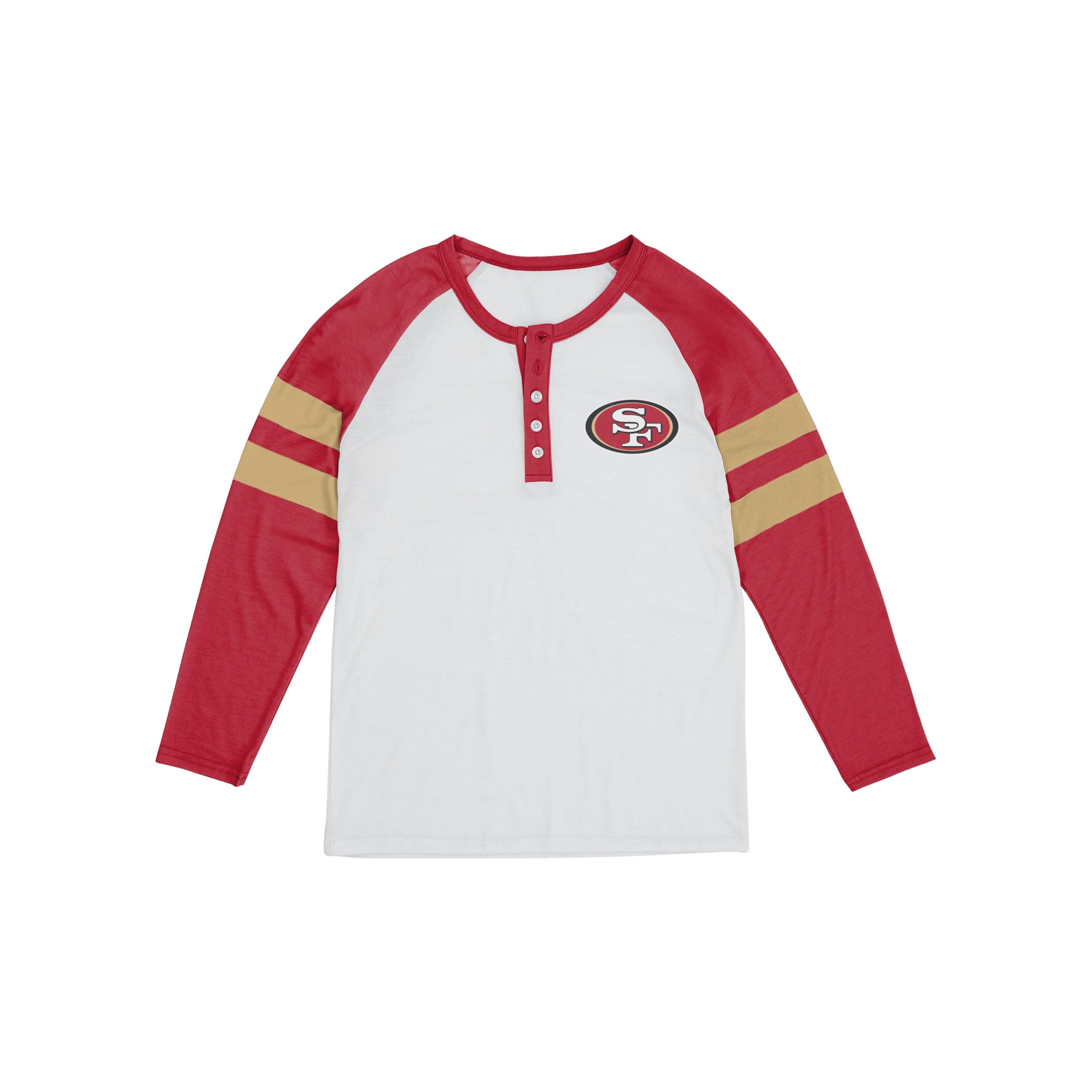 NFL San Francisco 49ers Women's 3/4 Sleeve RibHenley Top 