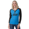 Carolina Panthers NFL Womens Big Wordmark Long Sleeve Henley