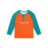 Miami Dolphins NFL Womens Big Wordmark Long Sleeve Henley