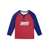 New York Giants NFL Womens Big Wordmark Long Sleeve Henley