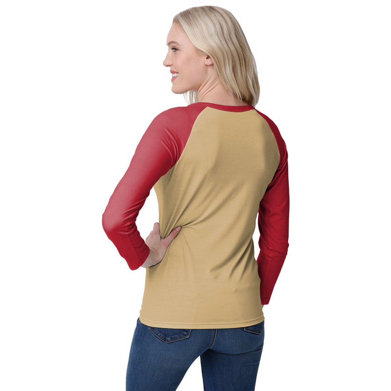 NFL San Francisco 49ers Women's 3/4 Sleeve RibHenley Top 