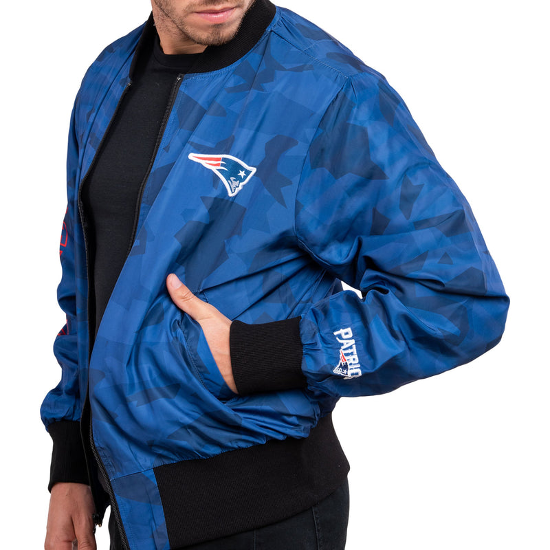 NFL New England Patriots Blue Bomber Jacket 3D