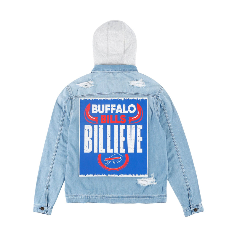 Buffalo Bills Blue Denim Jacket Hand Painted. Sz XL Men's. New.