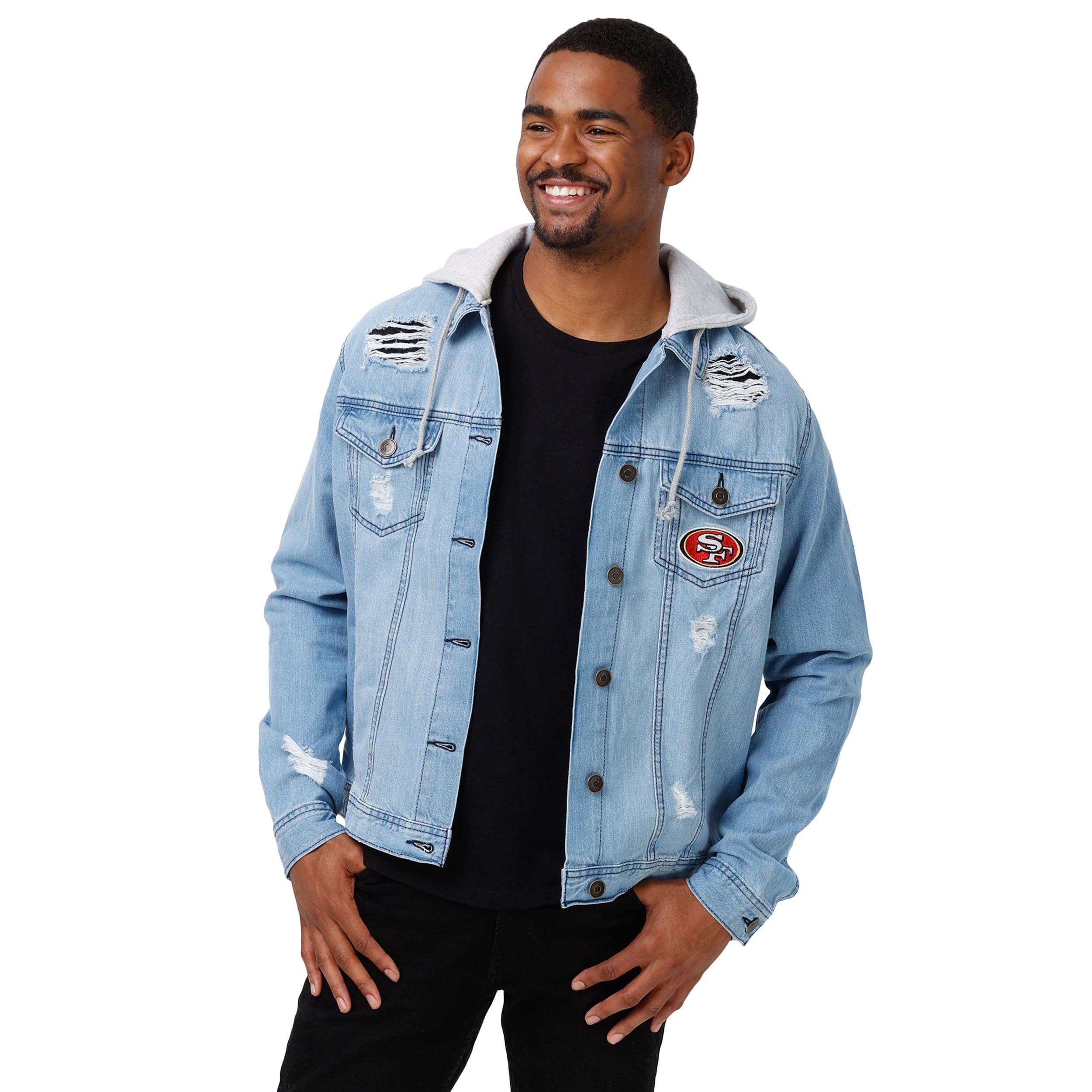 NFL Branded San Francisco 49ers Embroidered Denim Jacket Men’s Size XL