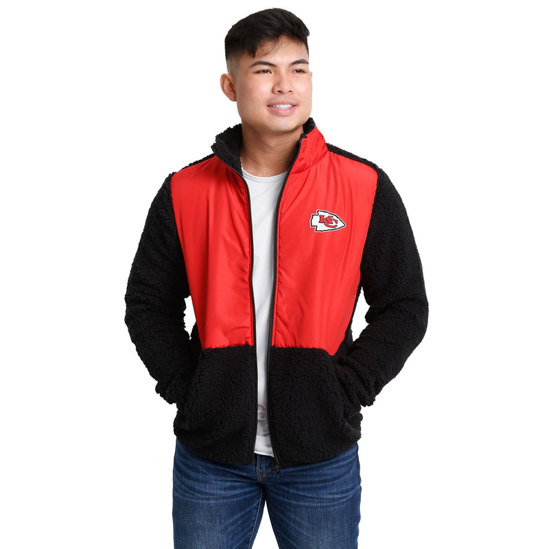 Kansas City Chiefs NFL Mens Sherpa Soft Zip Up Jacket