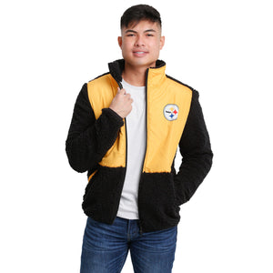 Pittsburgh Steelers NFL Mens Sherpa Soft Zip Up Jacket