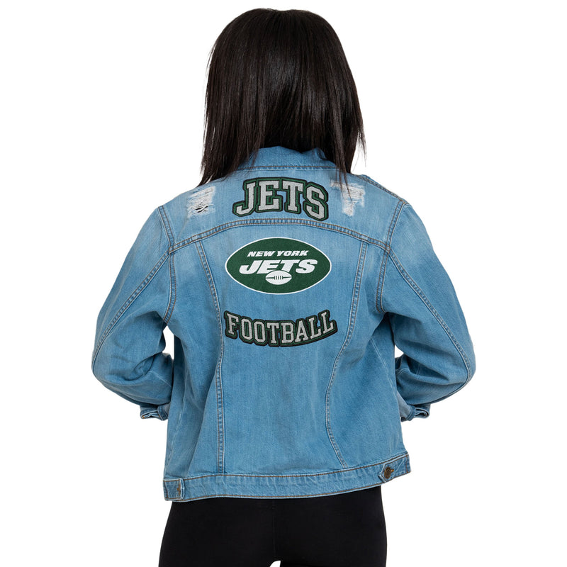 NY Jets Varsity Green and White Jacket - Medium,Women