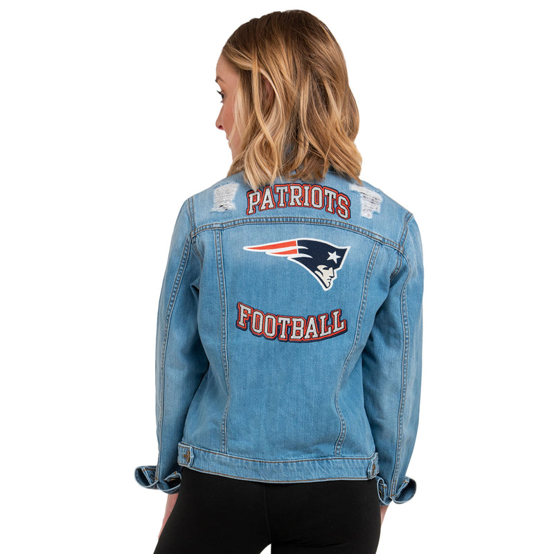 N.E. PATRIOTS NFL APPAREL EMBROIDERED HOODED BLUE SWEATSHIRT