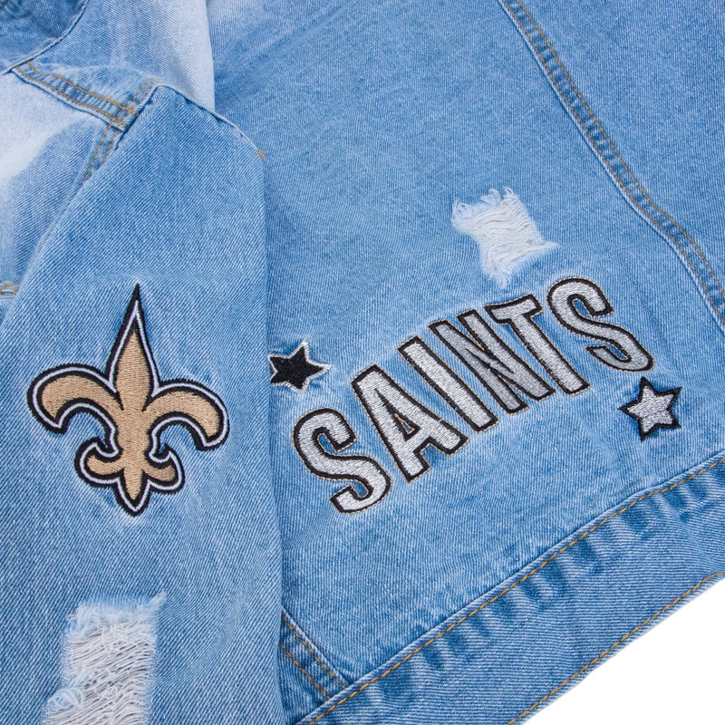 New Orleans Saints Painted Denim Jacket 