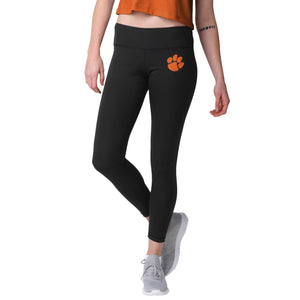 Clemson Tigers NCAA Womens Calf Logo Black Leggings