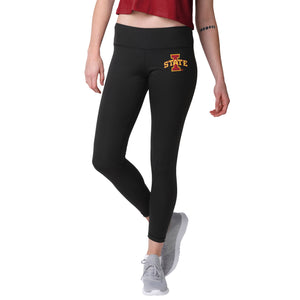 Iowa State Cyclones NCAA Womens Calf Logo Black Leggings