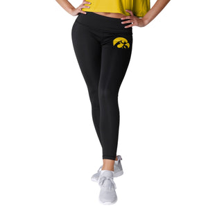 Iowa Hawkeyes NCAA Womens Calf Logo Black Leggings