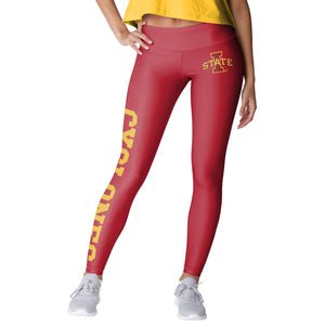 Iowa State Cyclones NCAA Womens Solid Big Wordmark Leggings